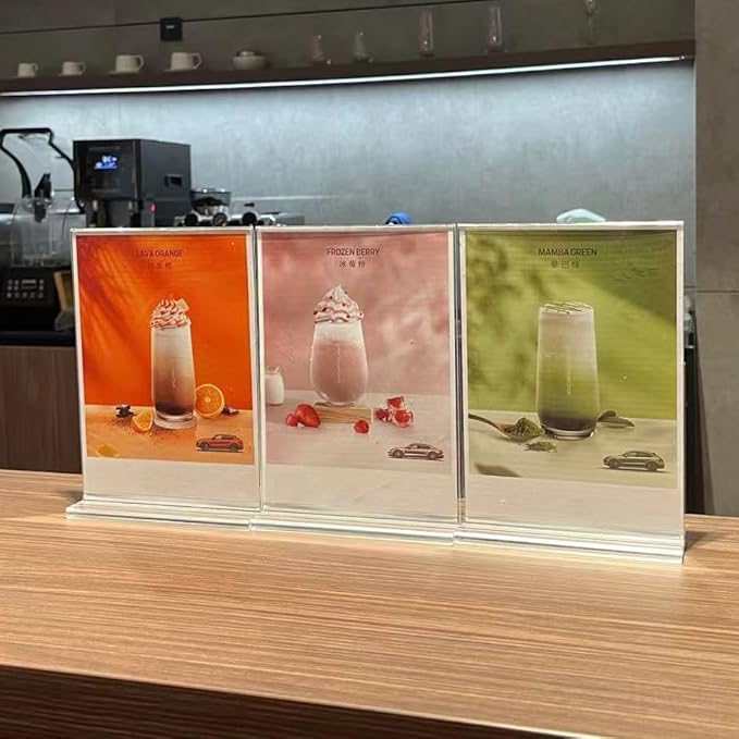 newnewshow 8.5x11 Clear Acrylic Sign Holder, Display Stand, Plastic Card Holder for Business, Office, Retail (3 Pack 8.5x11)