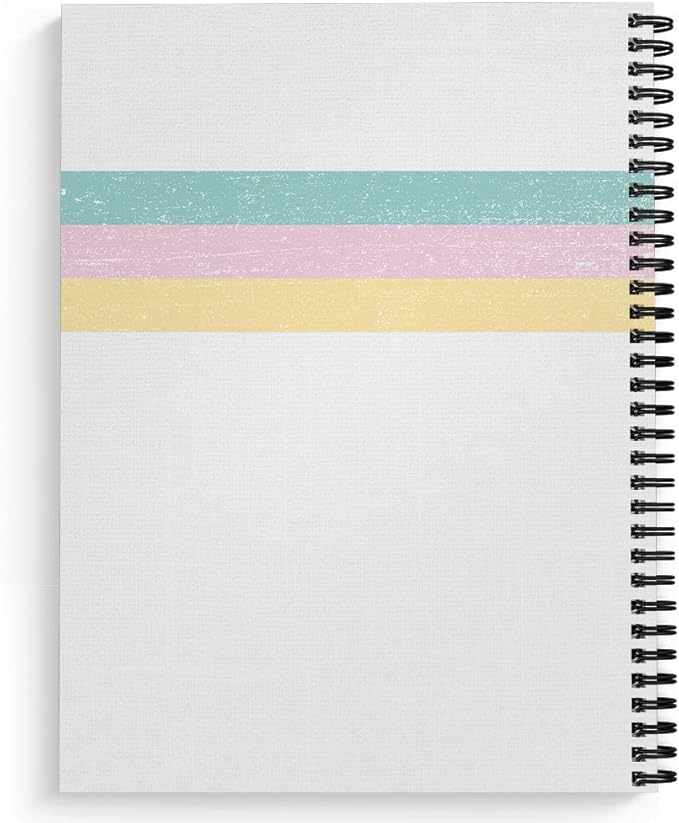 Softcover Good Vibes 8.5" x 11" Motivational Spiral Notebook/Journal, 120 College Ruled Pages, Durable Gloss Laminated Cover, Black Wire-o Spiral. Made in The USA