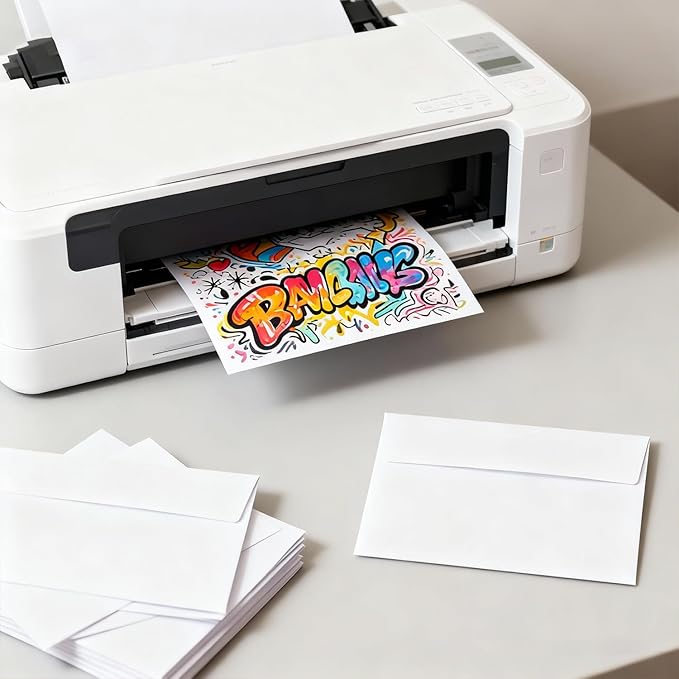 White A7 Envelopes, 50 Count, 5.28 x 7.25 Inches, Self Seal for Invitations, RSVP, Wedding, Thank You Cards, Greeting Cards, Photos, Mailing and Postcards