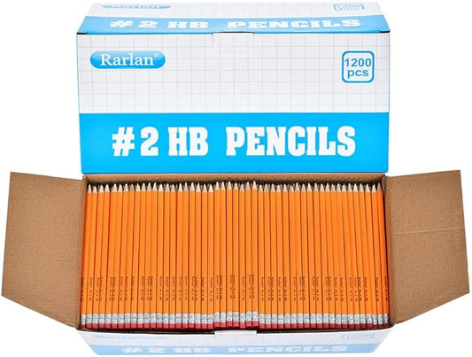 Wood-Cased #2 HB Pencils, Pre-sharpened, 1200 Count Classroom Bulk Pack