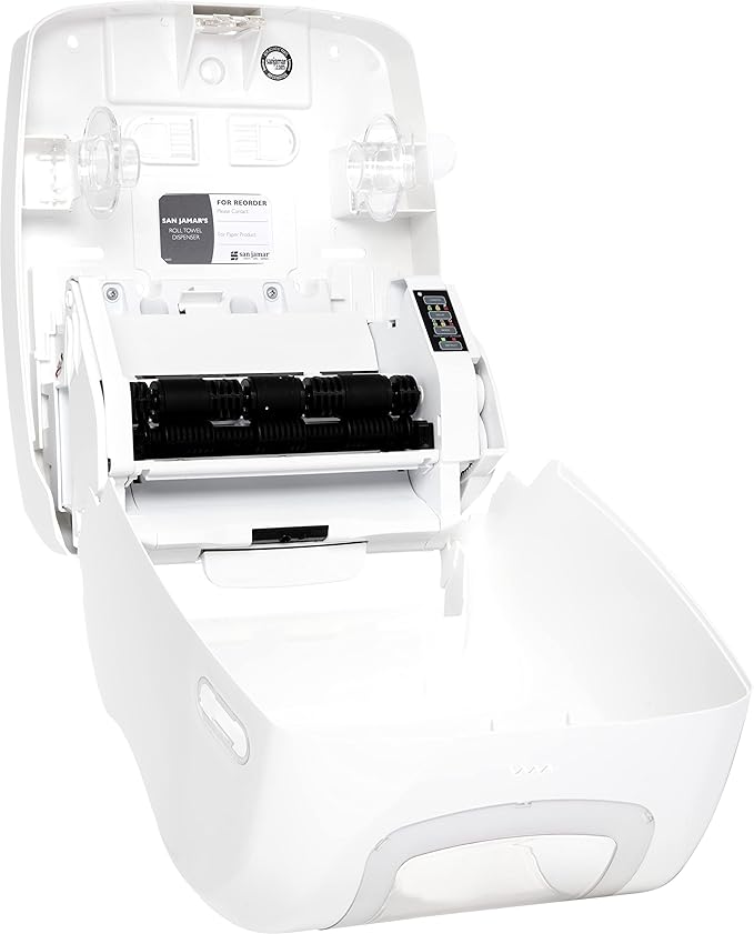 San Jamar Summit Paper Towel Dispenser Hybrid Dispenser for Bathroom, Kitchens, and Restaurants, Plastic, 10.25 x 16.75 x 13.25 Inches, White