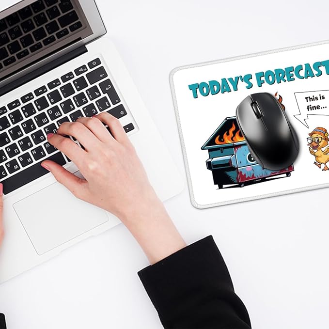 Today's Forecast This is Fine Rectangular Mouse Pad, Funny Mouse Pads for Desk, Office Gifts for Coworkers, Employee Gifts for Colleagues, Sarcastic Teacher Gifts, Coworker Sarcastic Gifts F