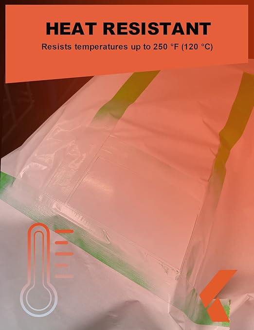 Painters Tape - Green No Residue Automotive Masking Tape, Heat Resistant for Paint Booth, 1.41 Inches x 60 Yards, 6 Rolls