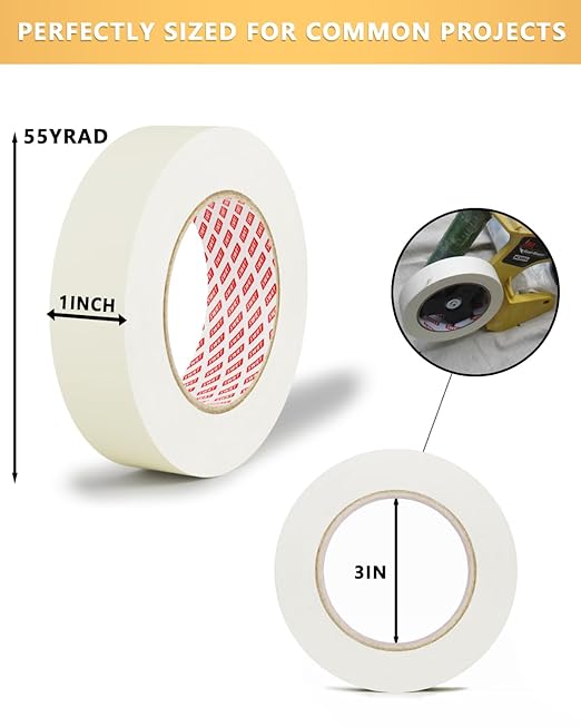 SWRT 48 Rolls Masking Tape 1 Inch x 55 Yards, 2640 Yards Total – Bulk Value Pack with Strong Adhesion & Clean Removal, Easy Tear Painter’s Tape for Multi-Surface Painting, Labeling & Crafts