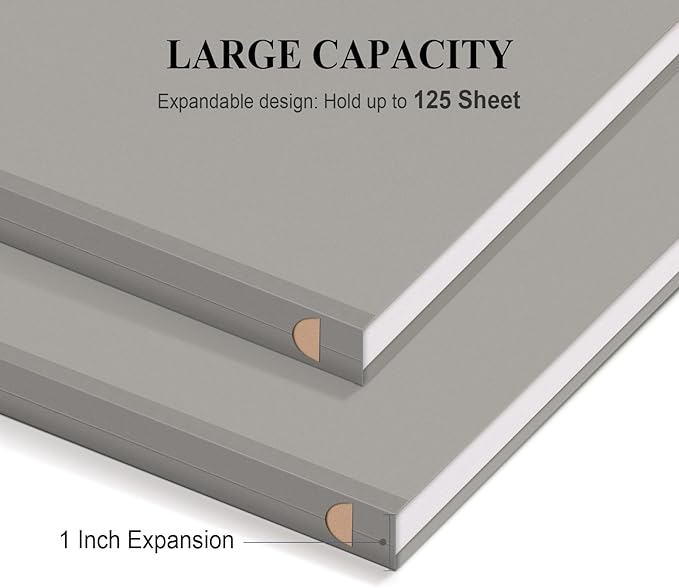 ViVin Hanging File Folders, 1/5-Cut Adjustable Tabs with 24 Per Box, 1 Inch Expansion, 24 Pack Letter Size Hanging File Folders, Designed for Office Home School Filing Cabinet(Gray)