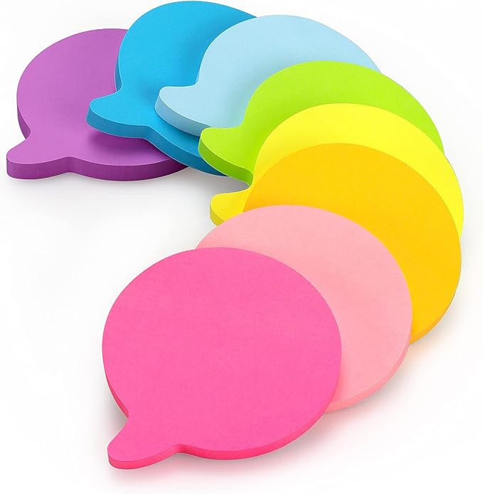 SIMONA Bubble Shape Sticky Notes 8 Color Bright Colorful Sticky Pad 75 Sheets/Pad Self-Sticky Note Pads