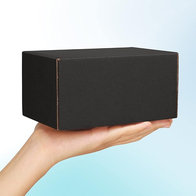 Shipping Boxes 6x4x3 inches Black Small Mailing Boxes 25 Pack Cardboard Corrugated Box Mailers