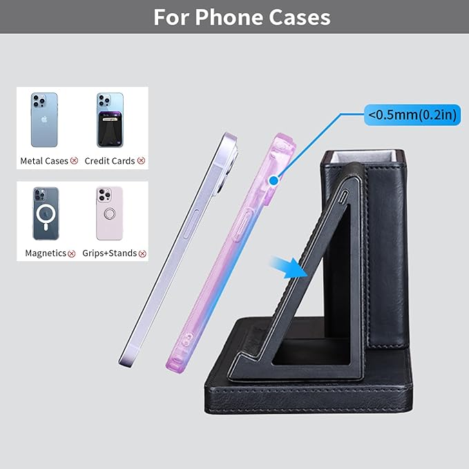 KINGFOM Leather Desk Organizer with Charging Station Multi-Functional Phone Pen Pencil Holder for Desk Desk Organizers and Accessories for Office Home Supplies (S)