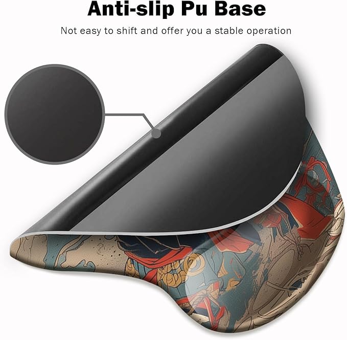 Ergonomic Mouse Pad with Wrist Support,Mouse Pad with Wrist Rest and Coaster Set,Office Supplies Non-Slip Mouse Pads for Desk, Non-Slip Comfortable,Cute Cat