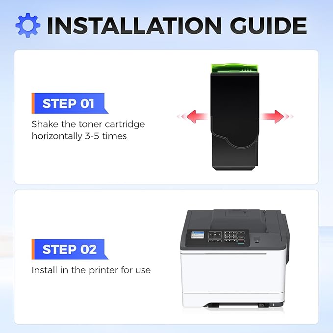 78C10K0 78C10C0 78C10M0 78C10Y0 Toner Cartridge Set 4-Pack Black Magenta Yellow Cyan High Yield With Chip Replacement Compatible for Lexmark CS421 CX522 CX421 CS521 CX521 CS522 CX622 CX625 Printer Ink