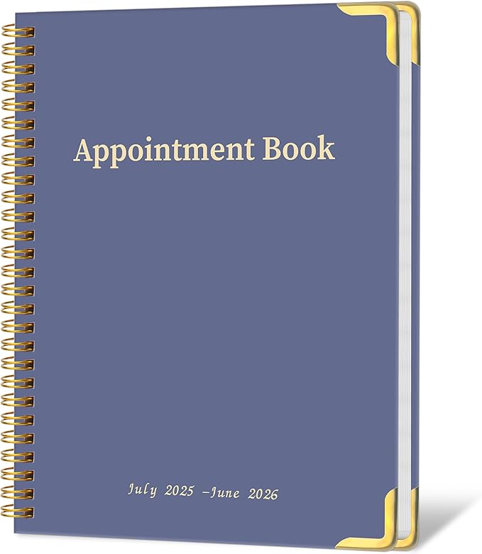 Appointment Book/Planner 2025-2026 - Daily Hourly Schedule Planner from 7am - 10 pm, Weekly & Monthly Hourly Appointment Book Calendar from July 2025 - June 2026, 9" x 11" -Purple