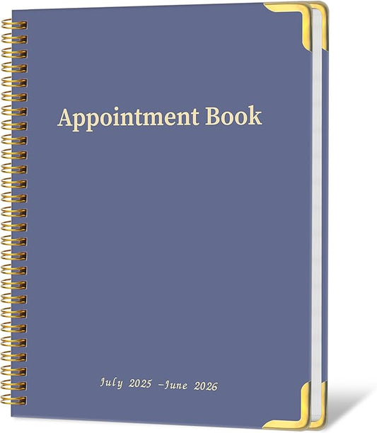Appointment Book/Planner 2025-2026 - Daily Hourly Schedule Planner from 7am - 10 pm, Weekly & Monthly Hourly Appointment Book Calendar from July 2025 - June 2026, 9" x 11" -Purple