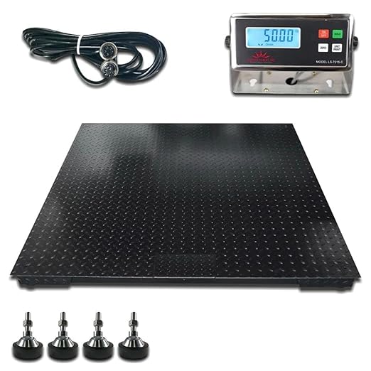 Liberty LS-700-4X6 Heavy Duty General Purpose Floor Scale | 48" x 72" | Capacity of 2.500 lbs x 0.5 lb + Black