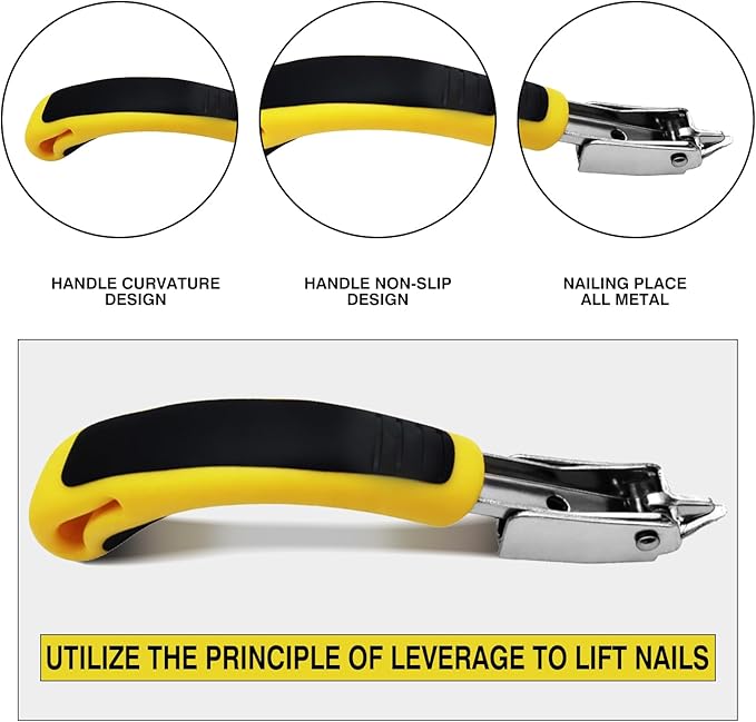 Staple Remover, Heavy Duty Staple Remover Tool,Upholstery Stapler Remover for Carpet,Wood,Floor, Furniture, Construction, Industrial Staple Lifter Removes Flooring, Carton Box Staples(Yellow)