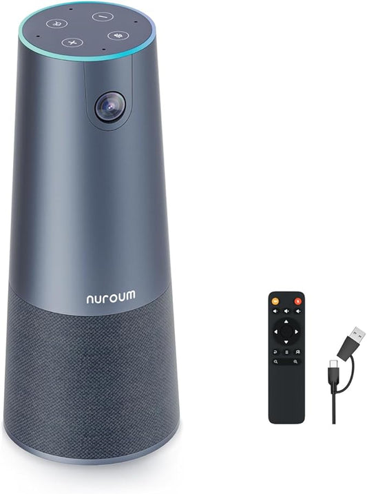 NUROUM C40(2nd Gen) 2K Video Conference Webcam with Microphone and Speaker, 5X Zoom, 4 Noise Cancelling Mics Conference Room Camera, 120°Ultra Wide Angle, 16ft Voice Pickup, for Zoom/Skype/Teams