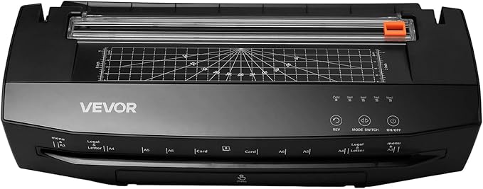 VEVOR Laminator Machine, Cold and Hot Laminator for Max A3 Paper Size, 1 min Quick Warm Portable Laminator, 3-10 mil Thickness, Ideal for Home, Office, Business, or School Supplies, Black
