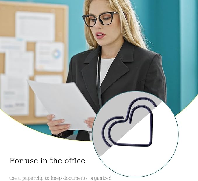 150 Pcs Small Black Paper Clips Cute Paperclips Decorative Clip Basic Office Supplies for Photo Wedding Invitations