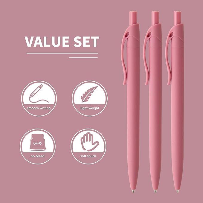 deegtran Pens Bulk, 50 Pack No Bleed Click Pens, Wholesale Retractable Ballpoint Pens, Pen Medium Point, Smooth Ink Pens, 1.0MM Red Ink