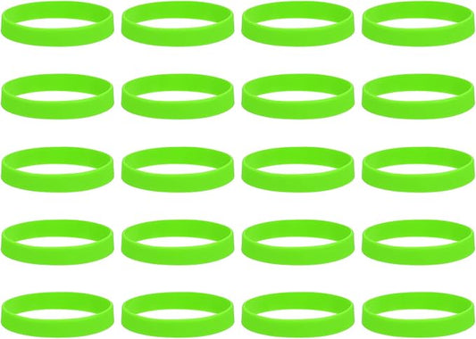 MECCANIXITY 100Pcs Silicone Rubber Bands Non-slip 4 Inch Flat Elastic Rubber Wrapping Bands for Books, Traps, Art, Wrapping Paper, Cord Wraps, Green