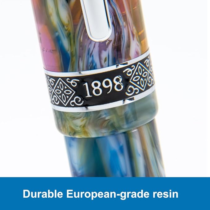 Conklin 1898 Fountain Pen, Misto Green - Flex Nib | Luxury Writing Instrument with Unique Resin Blend | JoWo Stainless Steel Nib Made in Germany | Ideal for Pen Enthusiasts