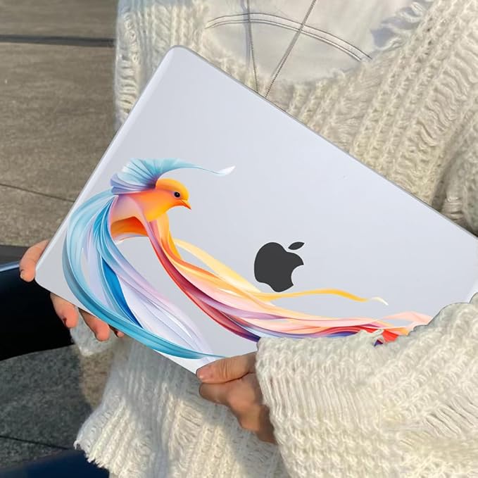 Case Compatible with MacBook Air 13.6 inch 2025 2024 2023 2022 Release Model M2 A2681 M3 A3113 M4 A3240 Cover, Pattern Plastic Hard Shell for Mac Air 13.6" M4 2025 Touch ID, Ribbon Bird
