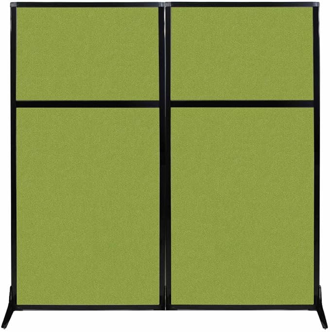 Versare Workstation Partition | Portable Wall Divider | Modern Office Cubicle | Free Standing Privacy Screen | Flexible Work Space | 66" x 70" Lime Green Fabric Panels