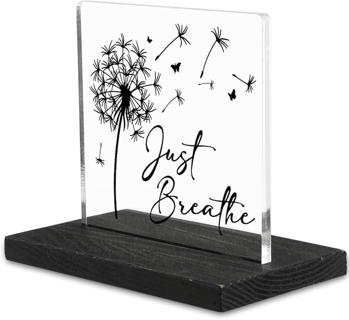 Just Breathe Mental Health Signs, Just Breathe Therapy Office Inspirational Quotes, Psychology Decor for Treatment Office School Classroom, Therapist Psychotherapist Decorative Signs-DX322