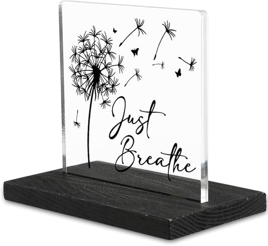 Just Breathe Mental Health Signs, Just Breathe Therapy Office Inspirational Quotes, Psychology Decor for Treatment Office School Classroom, Therapist Psychotherapist Decorative Signs-DX322