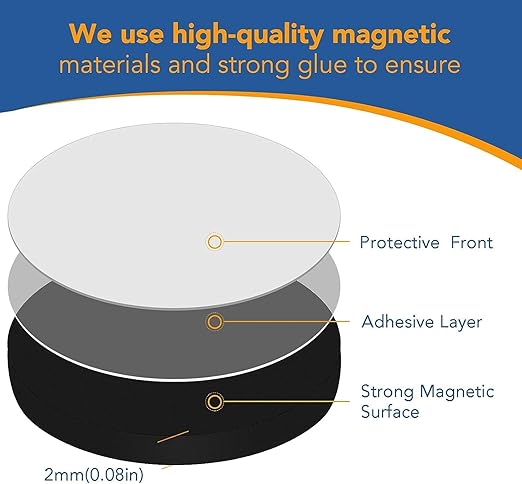 DIYMAG Round Magnets with Adhesive Backing for Crafts - 110 PCs Flexible Magnetic Tape - Flexibility Magnet Sheets with Adhesives for Craft,Easy Peel and Stick