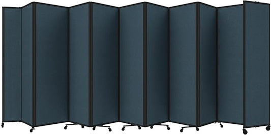 Versare Room Divider 360 Portable Wall Partition | Folding Panels | Large Freestanding Divider | Locking Wheels | Temporary Room Separator