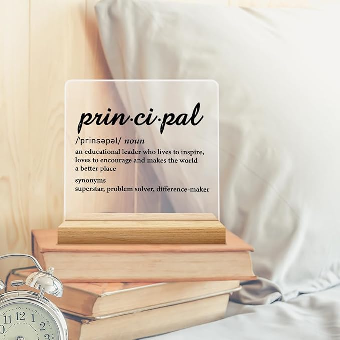 School Principal Appreciation Gifts for Men Women, Principal Definition Acrylic Desk Sign Decor