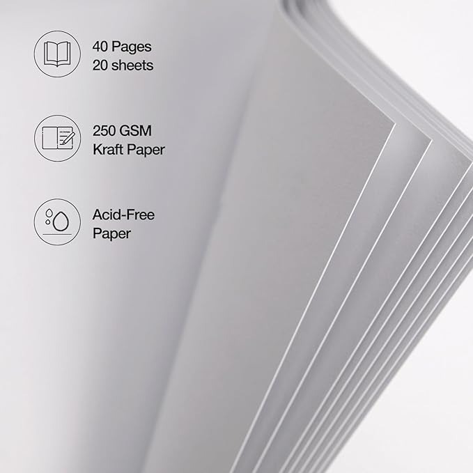 potricher 10 x 10 Inch DIY Scrapbook Album 40 Pages Hardcover Kraft Paper Scrap Book Photo Albums Memory Book for Wedding and Anniversary Family (White, 10 Inch)