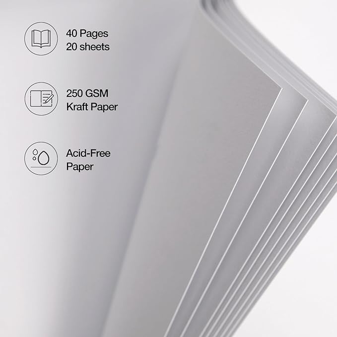 potricher 12 x 12 Inch DIY Scrapbook Album 40 Pages Hardcover Kraft Paper Scrap Book Photo Albums Memory Book for Wedding and Anniversary Family (White, 12 Inch)