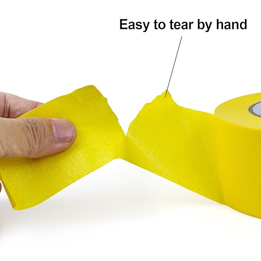 BOMEI PACK 10 Rolls Painters Tape 2 inch Wide, Painter's Tape Yellow Masking Tape 2 inch x 55 Yards for Walls Painting, Home Improvement and School Projects, Total 550 Yards