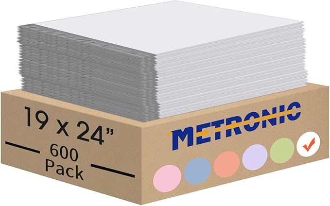Metronic Poly Mailers 19x24 Inch 600Pcs | Large Shipping Bags for Clothing, Small Business | Strong Thick Mailing Bags with Self Adhesive | Waterproof and Tear-Proof Large Package Bags in White