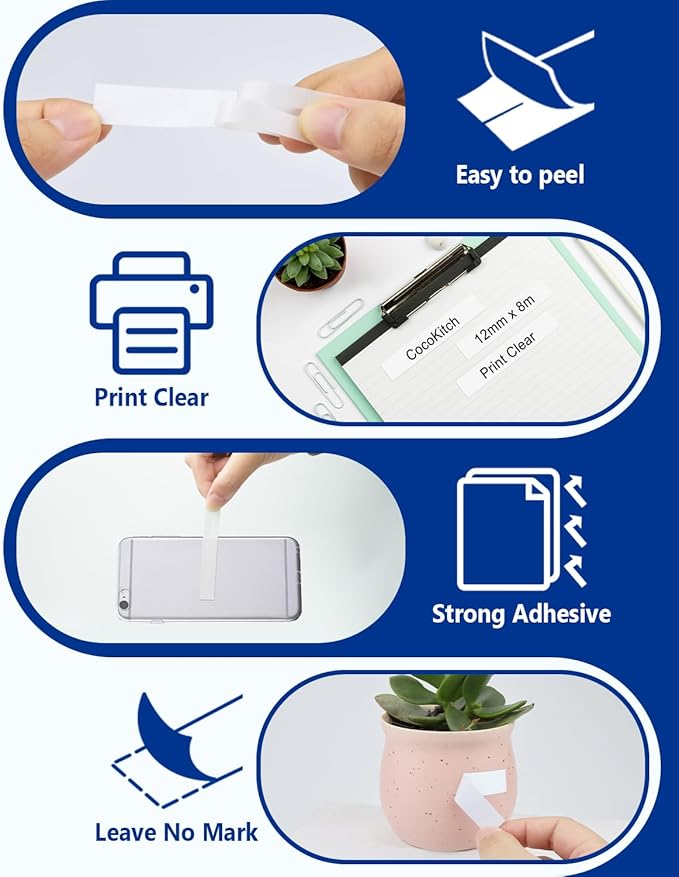 5-Pack TZe-241 TZ Tape 18mm 0.7 Laminated White Compatible for Brother P Touch Label Tape TZe 241 TZe241 TZ-241 for Ptouch PT-D410 PT-D400 D610BT PT-D600 PTD460BT Label Maker, 3/4 Inch x 26.2 Ft