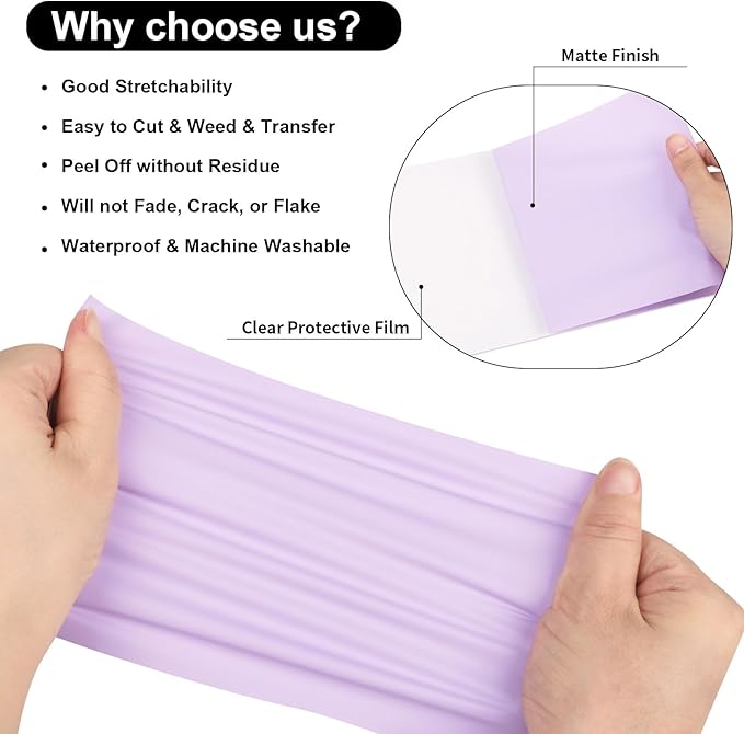 VINYL FROG Heat Transfer Vinyl Roll HTV Vinyl - 12" x5ft Orchid Purple Iron on Vinyl for T-Shirts, Heat Press Vinyl for DIY Craft Designs (Orchid Purple)