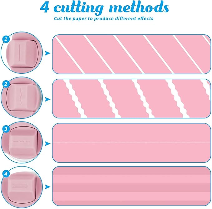 4-in-1 Multi-Function Paper Trimmer,Bidirectional Papers Cutter,Bidirectional Rotary Paper Cutter for A4/Photo/Card, for Daily Manual and Office Use (Pink)