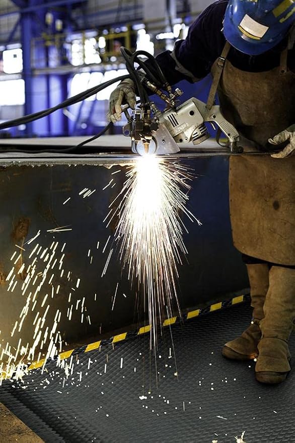 American Floor Mats Hog Heaven Premium 7/8" Black & Black Border 2' x 3' Nitrile Backed Anti-Fatigue Comfort Mat