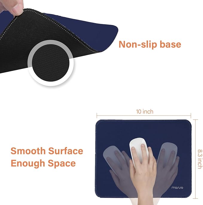 MOSISO Large Gaming Mouse Pad&Massage Keyboard Wrist Rest&Mousepad&Wrist Rest&Coaster,Ergonomic Non-Slip Base Pad Set&Pain Relief Easy Typing Cushion with Memory Foam for Home Office, Navy Blue