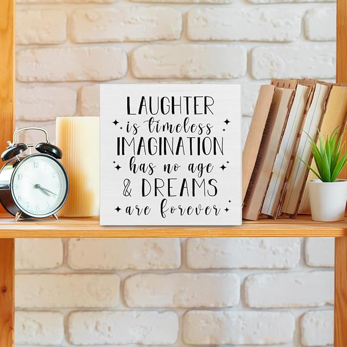 Inspirational Quote Decor Disney Gift for Women Disney Decorations Home Office Wood Sign for Desk Table Shelf 5 x 5 Inches