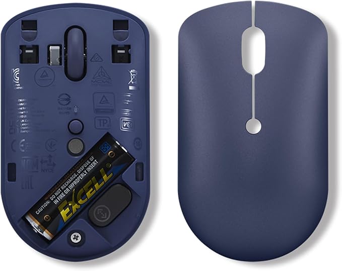 Lenovo 540 Wireless Computer Mouse for PC, Laptop, Computer with Windows or Chrome OS - 2.4 GHz USB-C Wireless Pairing Receiver - Compact Size - 18-Months Battery Life - Ambidextrous -Abyss Blue