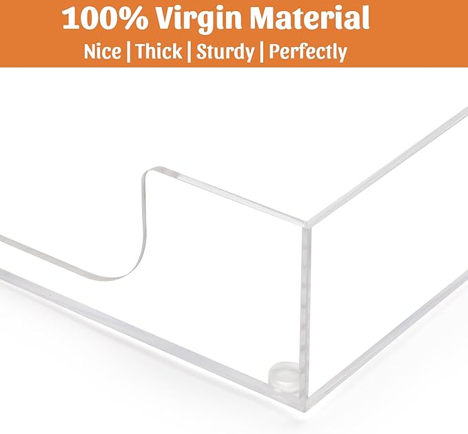 Acrylic Letter-Size Tray, Sturdy Heavy-Duty Clear Printer Paper Tray, Single-Tier Stackable File Storage Organizer for Office Home (1, Clear)