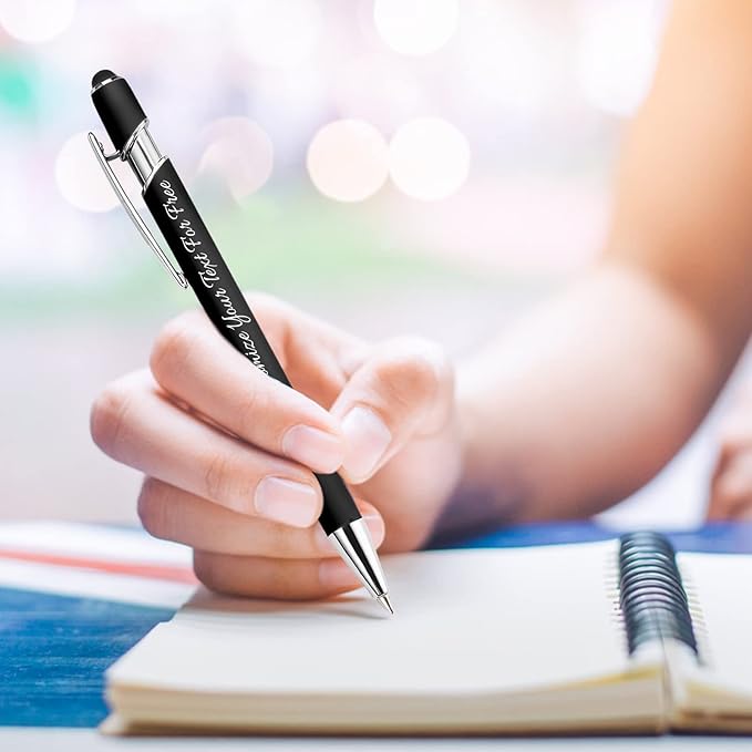 Max 500 Pcs Personalized Pens Bulk, Custom Pens with Free Engraving, Customized Stylus Tip Ballpoint Pen with Your Name Massage Text for School Office Business Graduation Anniversaries-20 Packs