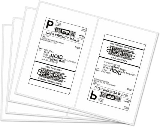 MFLABEL® Round Conrner Half Sheet Shipping Labels 2-UP Click-n-Ship Mailing Postage Labels(4000Labels)