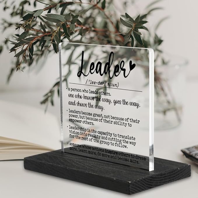 Leadership Gifts for Women Men, Thank You Appreciation Gifts for Leaders, Going Away Gift Retirement Gift for Leaders Manager Boss, Office Home Best Leader Gifts Decorative Signs-DX332