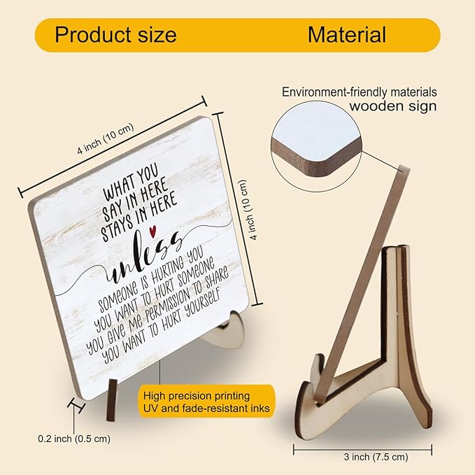 Wooden Mental Health Plaque - Desk Sign for Psychology, Therapy & Counseling Offices