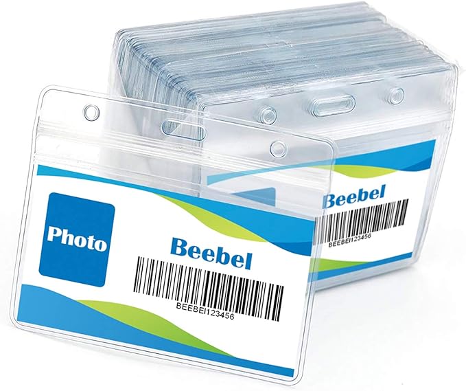 Beebel ID Badge Holder Lanyards with Waterproof Badge Card Bulk Lanyard for Name Tags Holders(Orange)