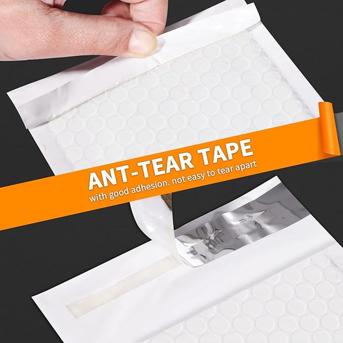 packbabol Bubble Mailers, 4x7 Inch Padded Bubble Mailers Pack of 50 Bubble Envelopes Opaque Self Seal Adhesive Waterproof Bags for Shipping and Packaging (White, 4x7-50Pc)