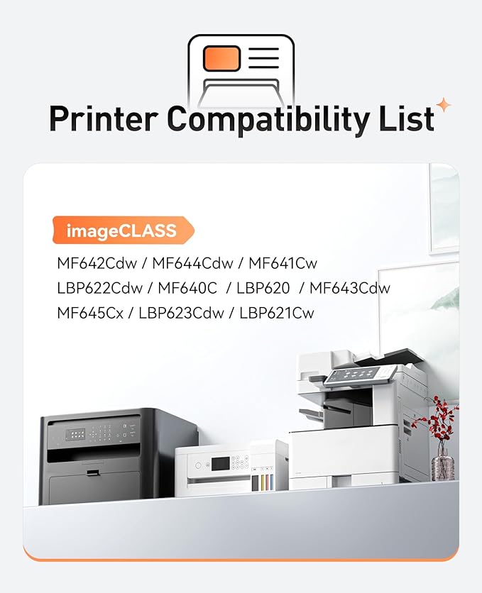 054H 054 Toner Cartridge Set 4-Pack Black Cyan Yellow Magenta Replacement for Canon 054 054H Compatible with Canon Color ImageCLASS MF642Cdw MF644Cdw MF641Cdw LBP622Cdw LBP623Cdw MF641Cw Printer Ink